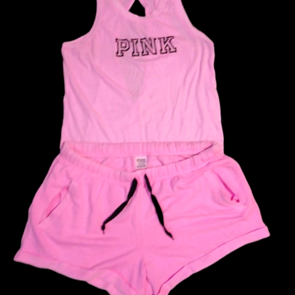 Victoria's Secret pink women's shorts and sleeveless shirt